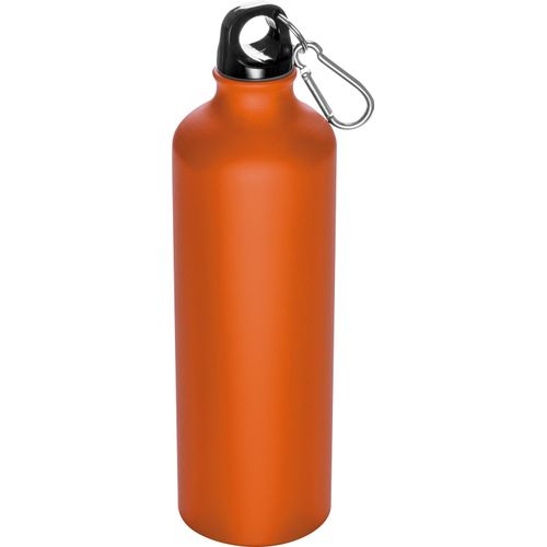 Trinkflasche aus Metall mit Karabinerhaken, 800ml (Art.-Nr. CA461851) - Trinkflasche aus Metall mit Karabinerhak...