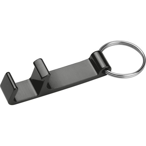 Schlüsselanhänger mit Flaschenöffner (Art.-Nr. CA476994) - Schlüsselanhänger aus Metall mit Flasc...