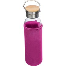 Glasflasche mit Neoprenüberzug, 600ml (pink) (Art.-Nr. CA493281)