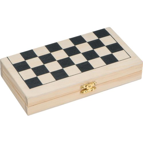 Backgammon - Schach -Dame Spiel (Art.-Nr. CA497149) - Reisespielset aus Holz mit Backgammon,...