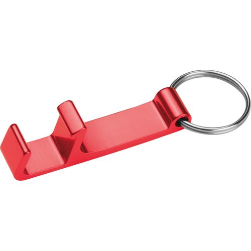 Schlüsselanhänger mit Flaschenöffner (Art.-Nr. CA501980) - Schlüsselanhänger aus Metall mit Flasc...