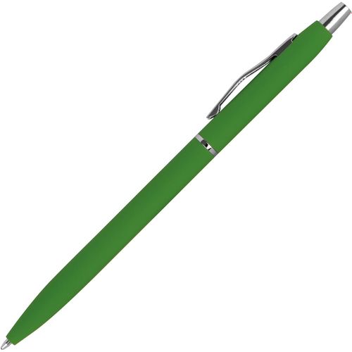 Kugelschreiber mit schwarzer Mine (Art.-Nr. CA505082) - Schlanker, gummierter Metallkugelschreib...