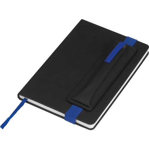 Notizbuch mit farbigen Applikationen (Art.-Nr. CA506469) - A5 Notizbuch mit PU Einband, 192 liniert...