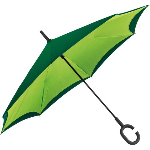 Umklappbarer Regenschirm aus 190T Pongee mit Griff zum Einhängen am Handgelenk (Art.-Nr. CA508363) - Umklappbarer Regenschirm aus 190T...