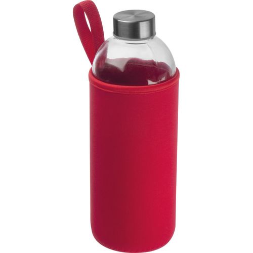 Trinkflasche aus Glas mit Neoprenüberzug, 1.000ml (Art.-Nr. CA509292) - Auslaufsichere Trinkflasche aus Glas...