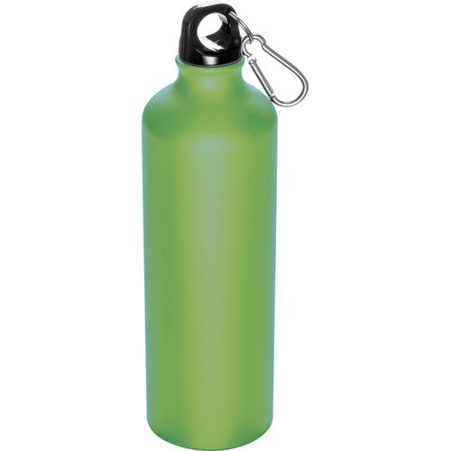 Trinkflasche aus Metall mit Karabinerhaken, 800ml (Art.-Nr. CA515013) - Trinkflasche aus Metall mit Karabinerhak...