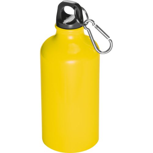 Trinkflasche aus Metall mit Karabinerhaken, 500ml (Art.-Nr. CA521680) - Trinkflasche aus Metall mit Karabinerhak...