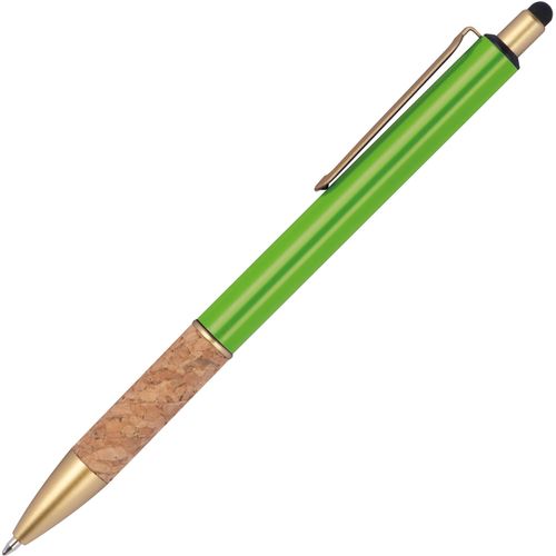 Kugelschreiber mit Korkgriffzone (Art.-Nr. CA531080) - Kugelschreiber aus Metall mit goldenen...