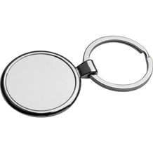 Metall Schlüsselanhänger, rund mit glänzendem Innenteil (Grau) (Art.-Nr. CA536142)