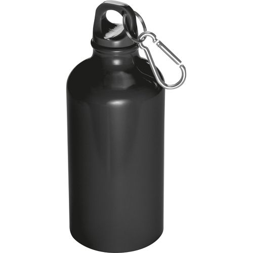 Trinkflasche aus Metall mit Karabinerhaken, 500ml (Art.-Nr. CA546884) - Trinkflasche aus Metall mit Karabinerhak...
