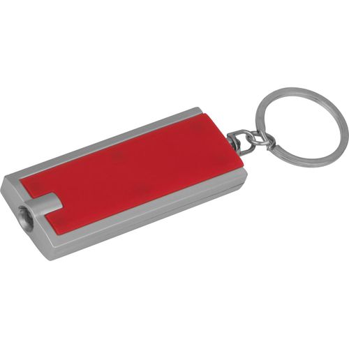 Rechteckiger Schlüsselanhänger mit LED Lämpchen (Art.-Nr. CA555678) - Flacher, rechteckiger Schlüsselanhänge...