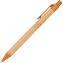 Kugelschreiber aus Weizenstroh und Bambus (orange) (Art.-Nr. CA572619)