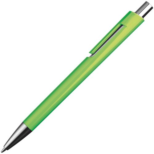 Kugelschreiber mit silbernen Applikationen (Art.-Nr. CA580515) - Kugelschreiber mit farbigem Schaft,...