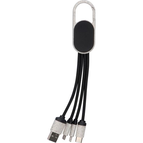 3in1 Ladekabel aus Weizenstroh mit Leuchtfunktion (Art.-Nr. CA585598) - 3in1 Ladekabel aus Weizenstroh mit USB...