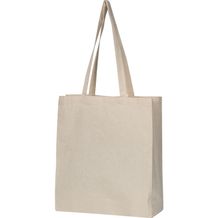 Bio Baumwolltasche mit Bodenfalte (beige) (Art.-Nr. CA611857)