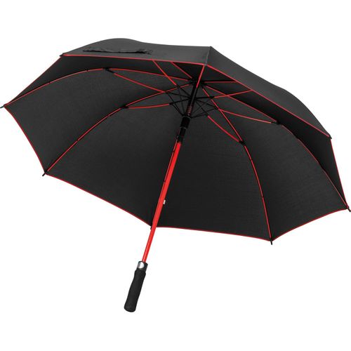 Regenschirm aus Pongee (Art.-Nr. CA622838) - Schwarzer Stockschirm aus 190T Pongee...