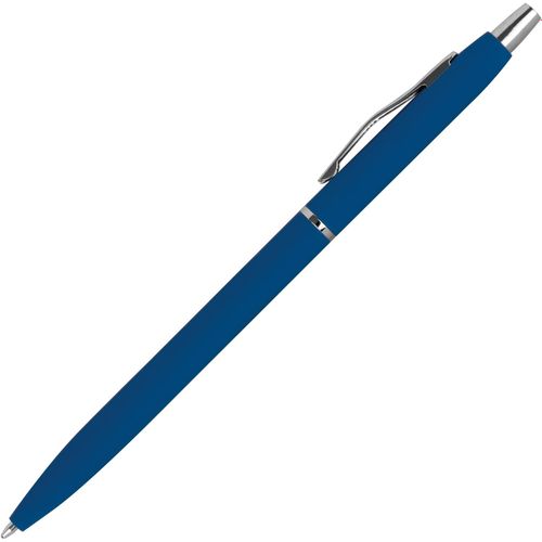 Kugelschreiber mit schwarzer Mine (Art.-Nr. CA623565) - Schlanker, gummierter Metallkugelschreib...