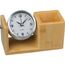 Stifteköcher aus Bambus mit analoger Uhr (beige) (Art.-Nr. CA632450)