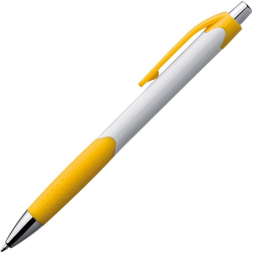 Kugelschreiber mit farbiger Gummigriffzone (Art.-Nr. CA686597) - Druckkugelschreiber mit gummierter...