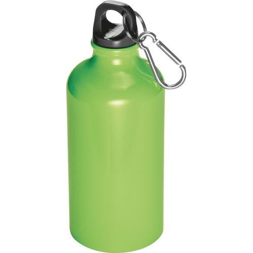 Trinkflasche aus Metall mit Karabinerhaken, 500ml (Art.-Nr. CA687726) - Trinkflasche aus Metall mit Karabinerhak...