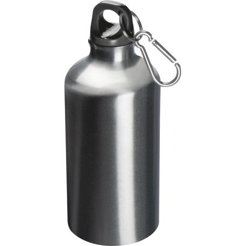 Trinkflasche aus Metall mit Karabinerhaken, 500ml (Art.-Nr. CA702545) - Trinkflasche aus Metall mit Karabinerhak...