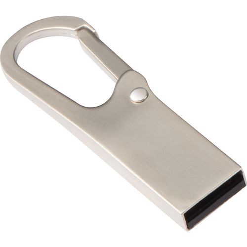 USB-Stick Metall mit Karabinerhaken 8GB (Art.-Nr. CA707088) - USB-Stick aus Metall mit Karabinerhaken....