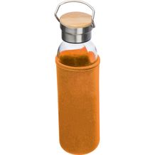 Glasflasche mit Neoprenüberzug, 600ml (orange) (Art.-Nr. CA722823)