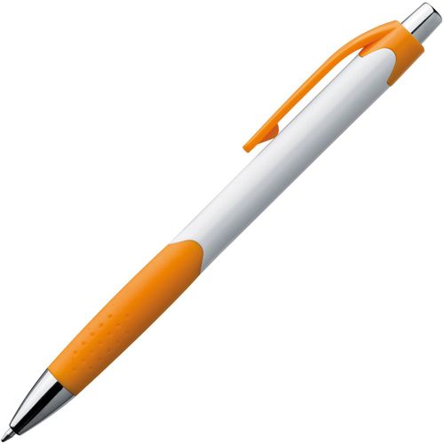 Kugelschreiber mit farbiger Gummigriffzone (Art.-Nr. CA730298) - Druckkugelschreiber mit gummierter...