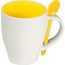 Tasse aus Porzellan mit Löffel, 250ml (gelb) (Art.-Nr. CA757131)