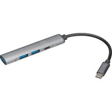 USB Hub aus recyceltem Aluminium (Grau) (Art.-Nr. CA769097)
