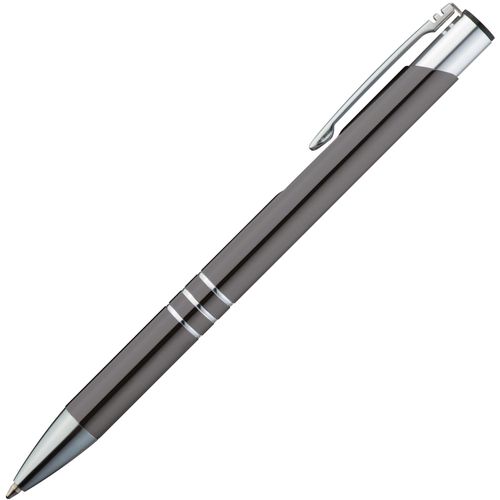 Kugelschreiber aus Metall mit 3 Zierringen (Art.-Nr. CA778127) - Eloxierter Kugelschreiber aus Metall...