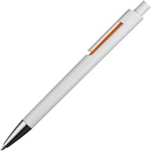 Weißer Kugelschreiber mit farbigen Applikationen (orange) (Art.-Nr. CA787180)
