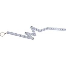 Schlüsselanhänger mit ausklappbarem Zollstock (weiß) (Art.-Nr. CA792356)