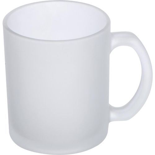 Glastasse weiß gefrostet, 300ml (Art.-Nr. CA795470) - Kaffeetasse transparent weiß gefroste...