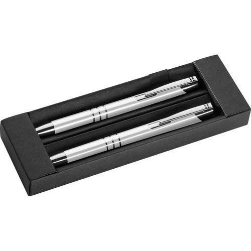 Schreibset mit Kugelschreiber und Druckbleistift aus Metall (Art.-Nr. CA829877) - Schreibset aus Metall, bestehend aus...