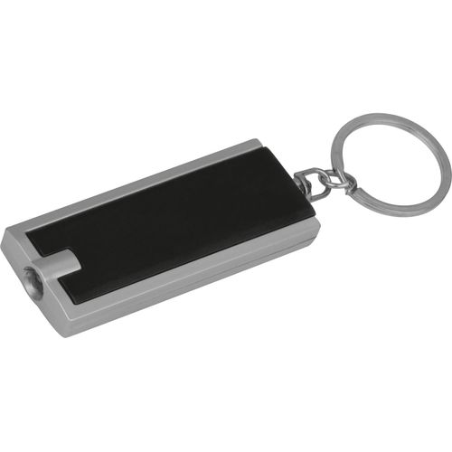 Rechteckiger Schlüsselanhänger mit LED Lämpchen (Art.-Nr. CA834155) - Flacher, rechteckiger Schlüsselanhänge...