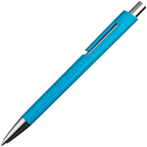Kugelschreiber mit silbernen Applikationen (Art.-Nr. CA863562) - Kugelschreiber mit farbigem Schaft,...