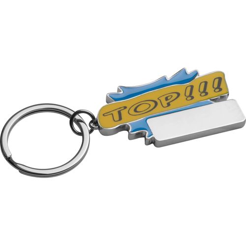 Schlüsselanhänger Top!!! (Art.-Nr. CA875813) - Schlüsselanhänger aus Metall mit farbl...