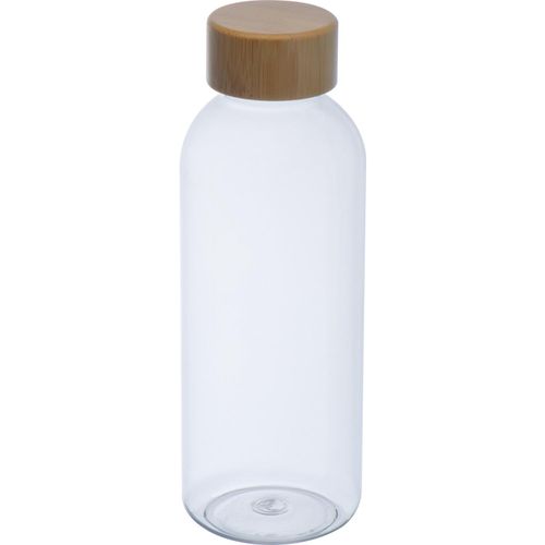 PET Trinkflasche mit Bambusdeckel, 600ml (Art.-Nr. CA884154) - Trinkflasche aus PET mit verschließbare...