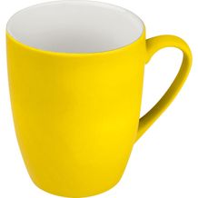 Tasse aus Porzellan, außen gummiert, 300ml (gelb) (Art.-Nr. CA896537)