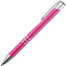 Kugelschreiber aus Metall mit 3 Zierringen (pink) (Art.-Nr. CA903835)