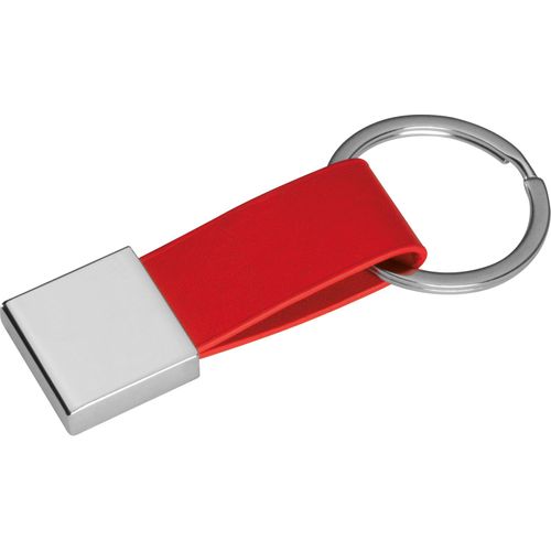 Schlüsselanhänger mit Kunstleder Bändchen (Art.-Nr. CA906102) - Schlüsselanhänger mit farbigem Kunstle...