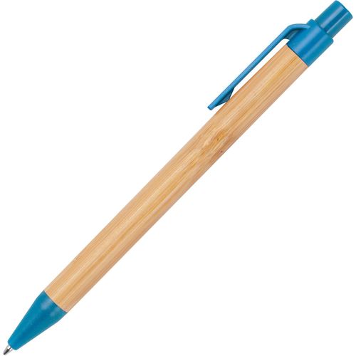 Kugelschreiber aus Weizenstroh und Bambus (Art.-Nr. CA907540) - Druckkugelschreiber aus Bambus mit...