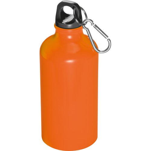 Trinkflasche aus Metall mit Karabinerhaken, 500ml (Art.-Nr. CA922060) - Trinkflasche aus Metall mit Karabinerhak...