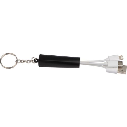 Schlüsselanhänger mit 3in1 USB Ladekabel (Art.-Nr. CA945969) - 3 in 1 Schlüsselanhänger aus Kunststof...