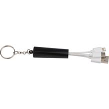 Schlüsselanhänger mit 3in1 USB Ladekabel (Schwarz) (Art.-Nr. CA945969)