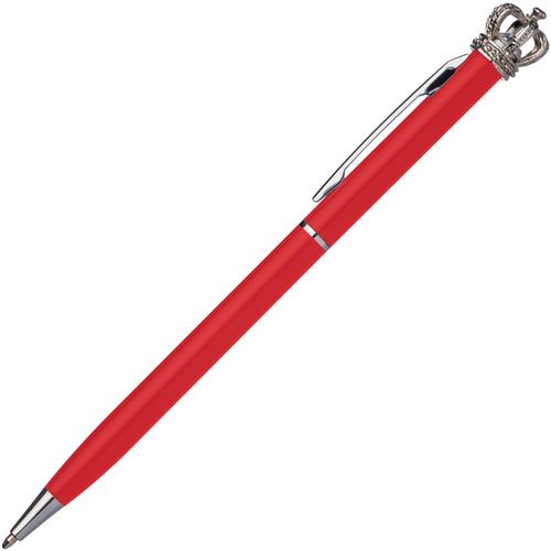 Kugelschreiber aus Metall mit Krone (Art.-Nr. CA967155) - Schlanker Drehkugelschreiber aus Metall...