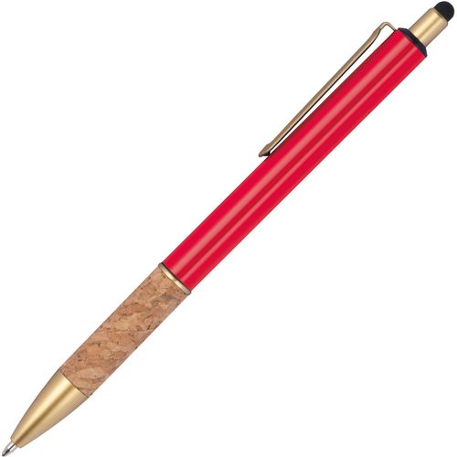 Kugelschreiber mit Korkgriffzone (Art.-Nr. CA969222) - Kugelschreiber aus Metall mit goldenen...