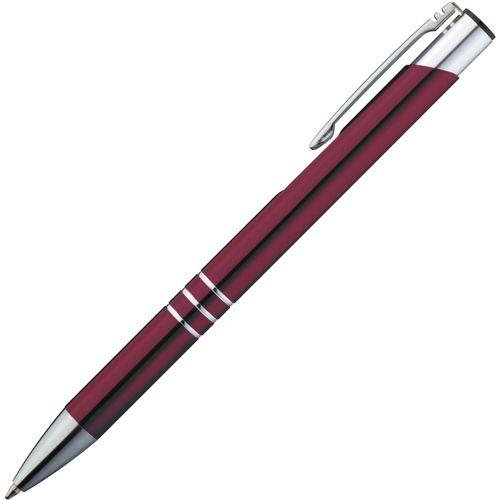 Kugelschreiber aus Metall mit 3 Zierringen (Art.-Nr. CA973216) - Eloxierter Kugelschreiber aus Metall...