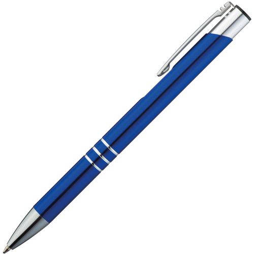 Kugelschreiber aus Metall mit 3 Zierringen (Art.-Nr. CA983673) - Eloxierter Kugelschreiber aus Metall...
